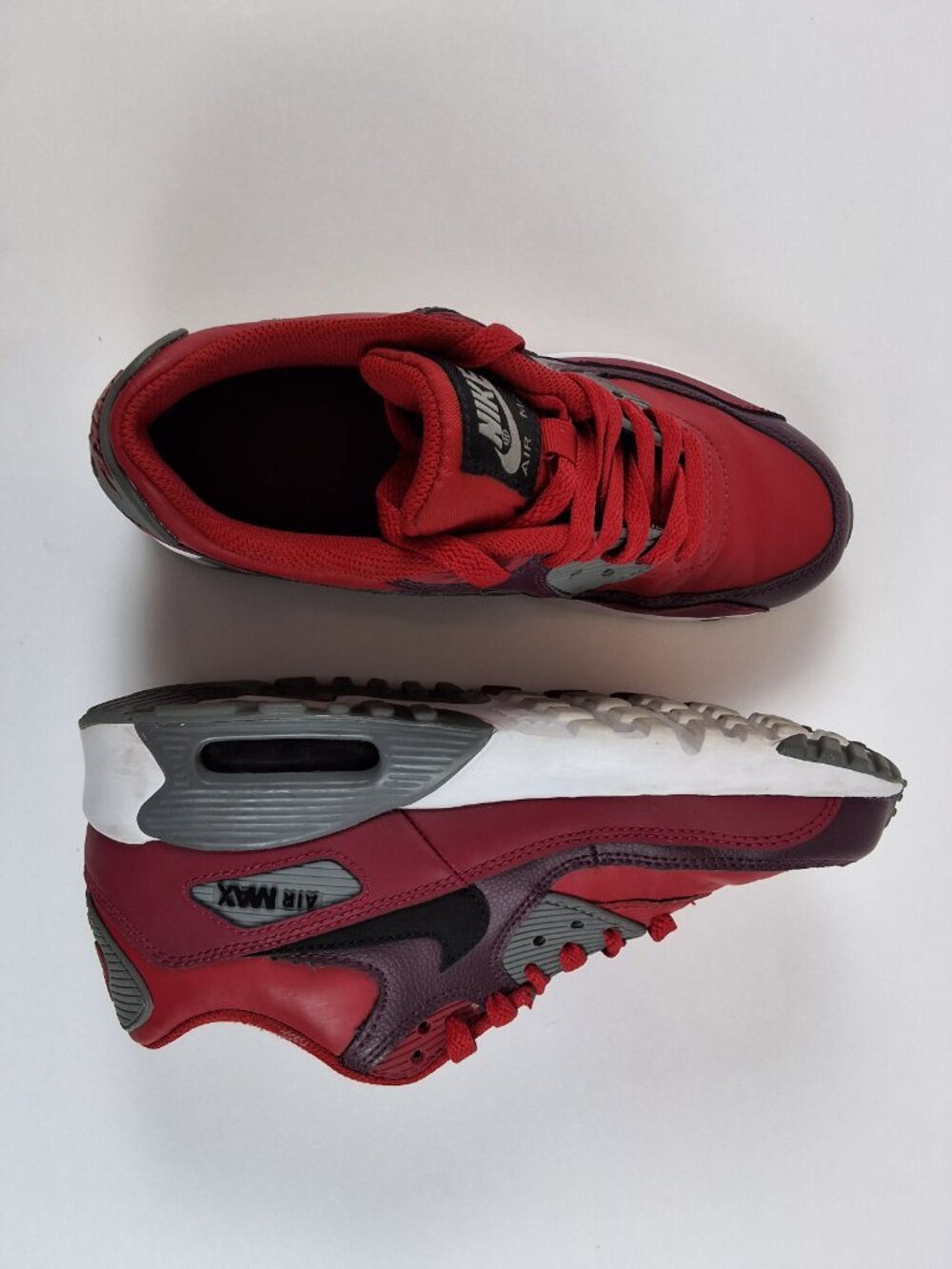 Nike Air Max 90 GS Red Gray Sneakers Youth Size 4Y EU 36 - Picture 12 of 16